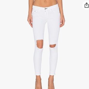 Rag & bone Capri white distressed skinny jeans